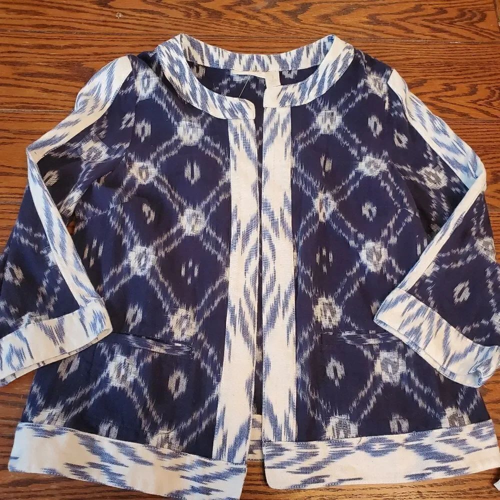 Chico's blue&white jacket cotton jacket  size 1